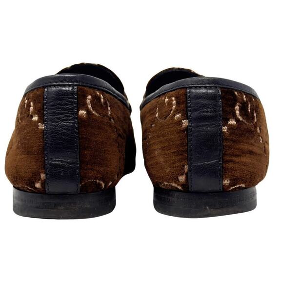 Gucci Loafers GG Logo Chocolate Brown Supreme Jordaan Gold Horsebit Shoes EU36 - Picture 5 of 11
